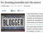 Giga Om's Mathew Ingram: Licensing Journalists a Bad Idea