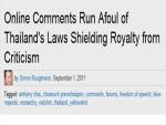 Thailand Law Prohibits Criticism of Royal Family, Did Anonymous Comments Break Law?