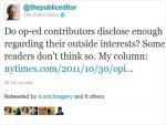 NYT Public Editor: Readers Want More Transparency on Op-Ed Writers