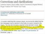 Guardian Apologizes for Wrong Claim that The Sun Tried to Interview Leveson Lawyer