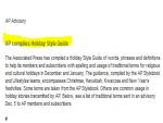 Associated Press Releases Holiday Style Guide