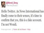 Wendi Deng Twitter account Fake, Associated Press Corrects, Guardian Unpublishes