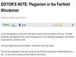 Fairfield Minuteman Apologizes for Plagiarized Story on Sports Front-page