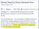 Michele Bachmann Calls for the Boston Globe to Retract Story