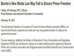 New Media Law Proposed in Myanmar to end All Prior Censorship, but Keep Post-Publication Review
