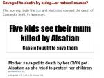 The Sun, Daily Mail Unpublish Stories Claiming Woman Killed by Pet Dog?
