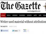 Montreal Gazette: Sports Columnist Plagiarized
