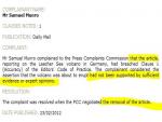 Daily Mail Unpublishes Sensational Science Story after PCC Complaint