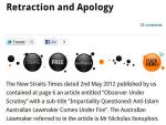 Malaysian Newspaper Apologizes, Retracts Story Reporting Wrong Quote, Politician May Sue for Libel