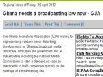 Ghana Journalists Association Wants Broadcasting Law to Regulate, Enforce Ethics & Standards