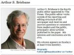 Arthur Brisbane Leaving NYT as Public Editor in September, Latest Column Questions Lack of Attribution