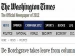 Wash Times' De Borchgrave 'Takes Leave' after Plagiarism Charges