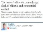 Readers Editor: Guardian 'should not have distributed' Pro-Sri Lanka Supplement