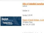 'Ethics of Embedded Journalism' Lecture in October