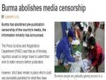 No More Prior Review for Burmese journalists?