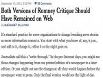 NYT Called out for 'Write-Through' of Online Article on Mitt Romney