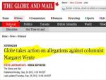 'Disciplinary Action' for Globe & Mail's Margaret Wente after Attribution, Plagiarism Questions