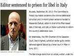 Italian Editor Sentenced to Jail for Libel over 2007 Article with Anonymous Byline